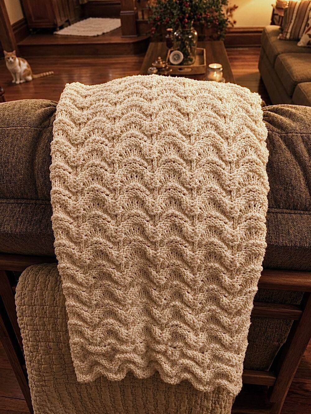 Handmade Crochet Afghan, 40X27.